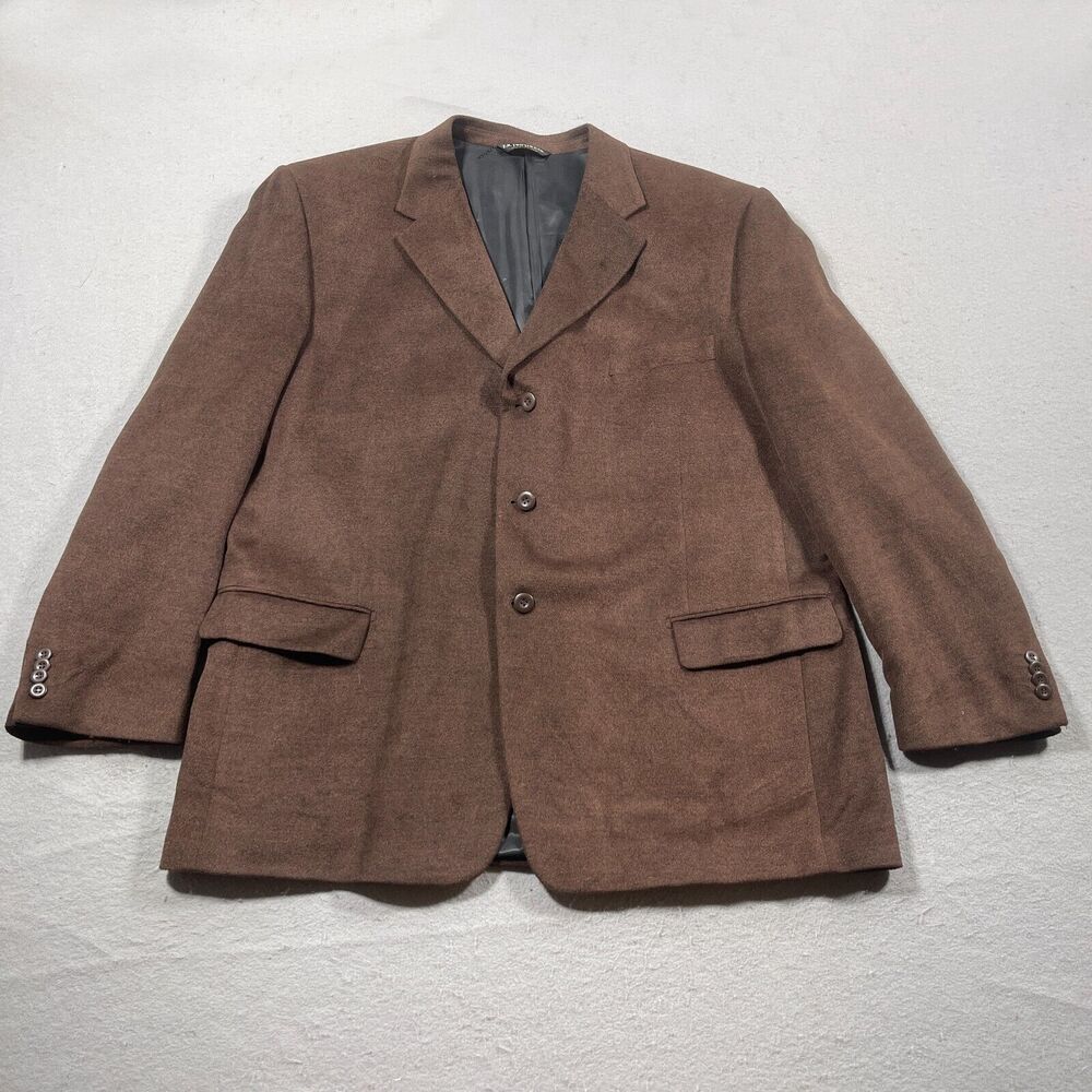 FR Tripler Co Cashmere‎ Blazer Men 50 R Brown Made in Italy Soft Sport Coat